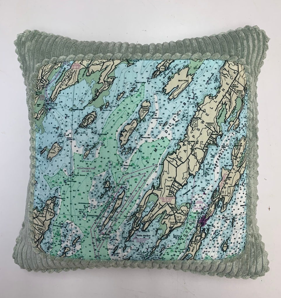 Casco Bay Chart Pillow
